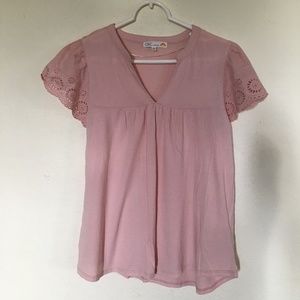 C&C California women's pink short sleeve top. Size S.